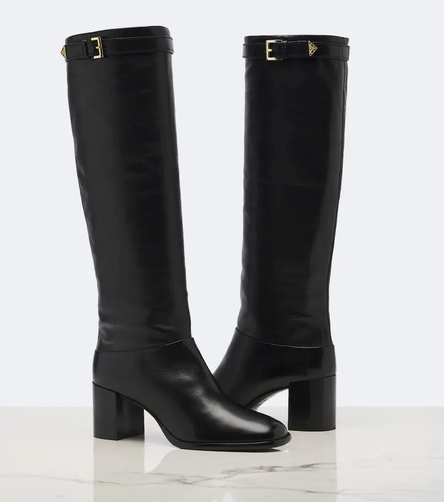 Prada Leather knee-high boots | Thumbnail 3