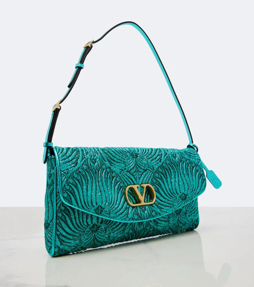 Valentino Garavani DeVain Small cloqué jacquard shoulder bag | Thumbnail 2