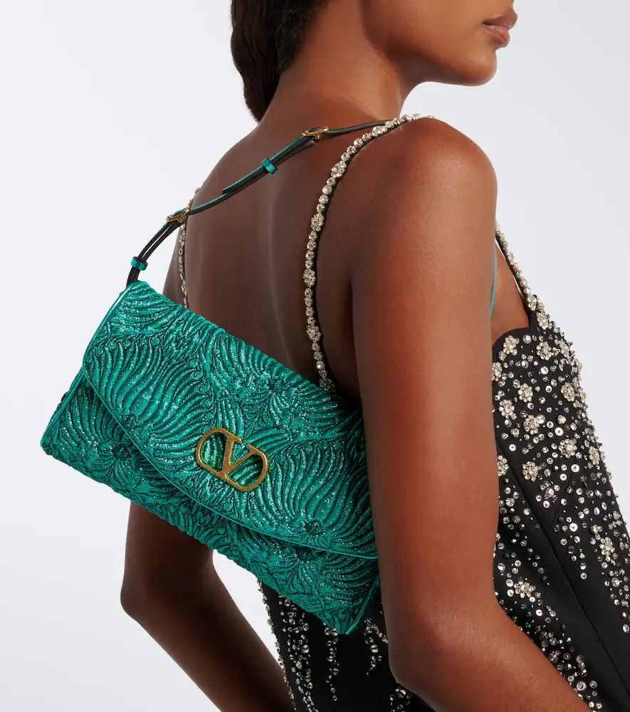 Valentino Garavani DeVain Small cloqué jacquard shoulder bag | Thumbnail 5