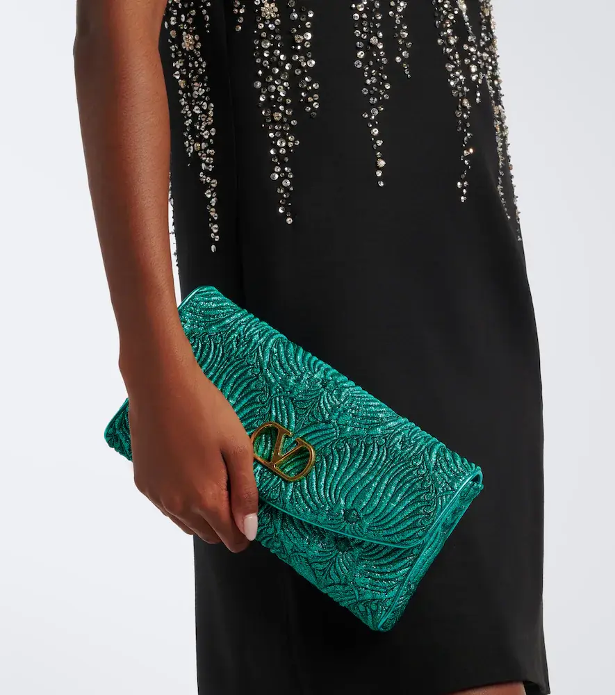 Valentino Garavani DeVain Small cloqué jacquard shoulder bag | Thumbnail 6