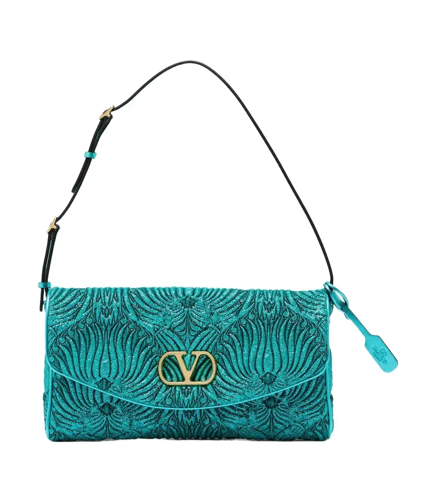 Valentino Garavani DeVain Small cloqué jacquard shoulder bag | Image 1 Valentino Garavani DeVain Small cloqué jacquard shoulder bag | Image 1
