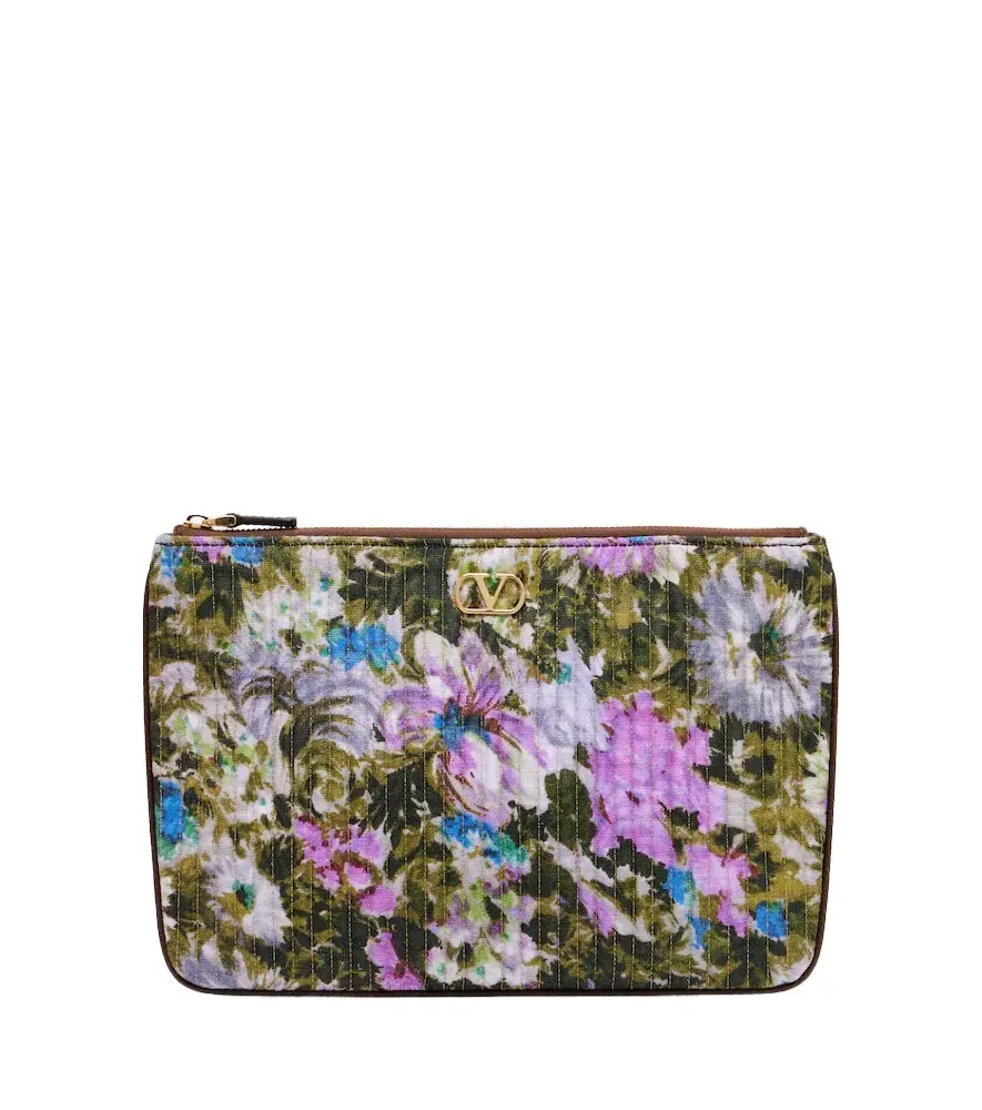 Valentino Garavani VLogo floral jacquard pouch | Image 1 Valentino Garavani VLogo floral jacquard pouch | Image 1