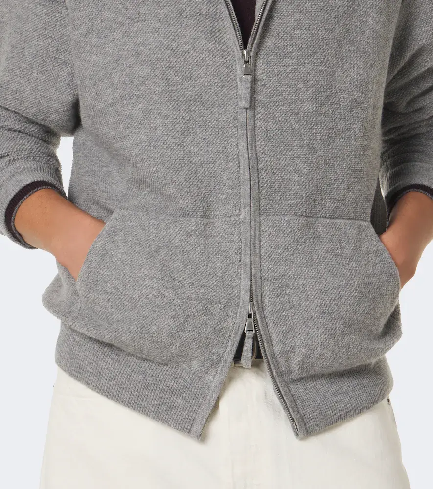 Allude Wool and cashmere zip-up sweater | Thumbnail 3