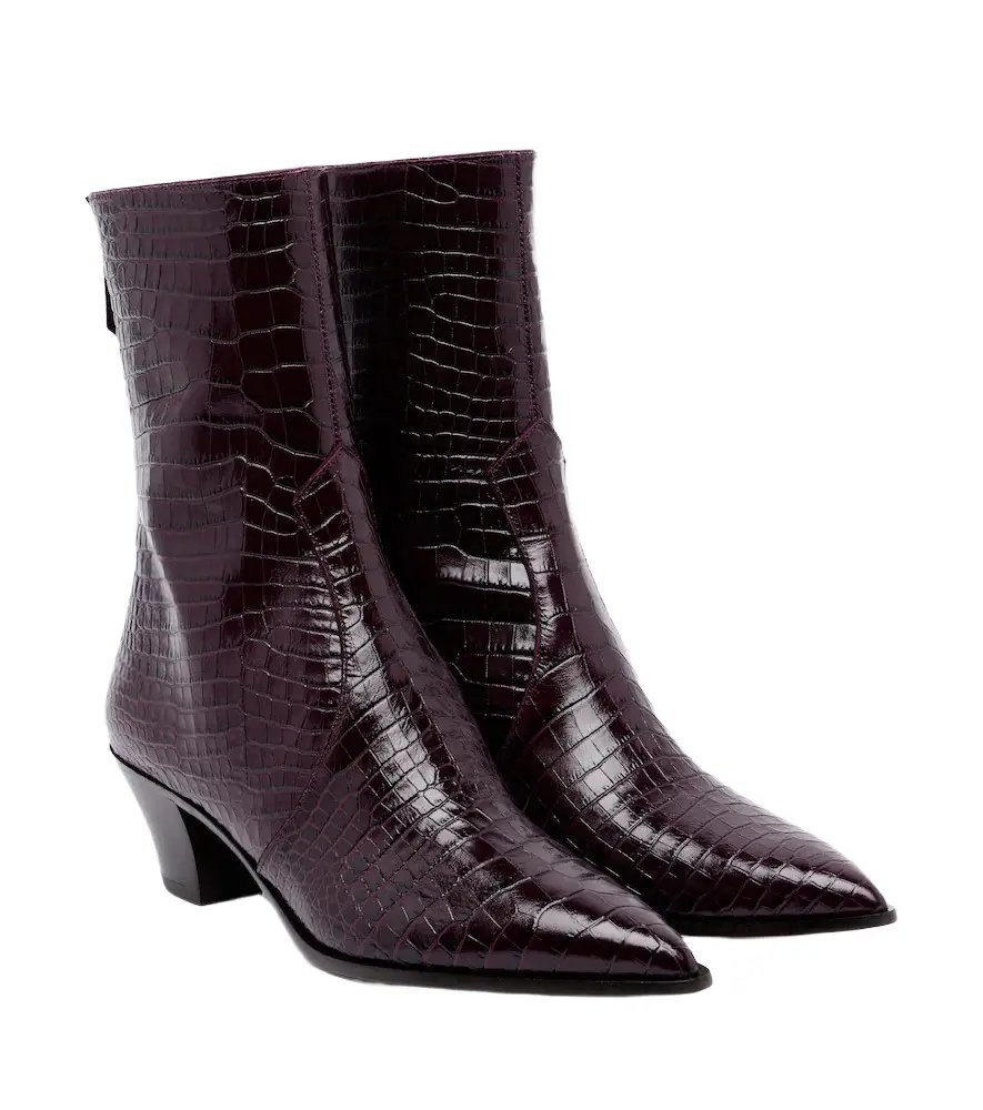 Aquazzura Brunswick croc-effect leather ankle boots | Image 1 Aquazzura Brunswick croc-effect leather ankle boots | Image 1
