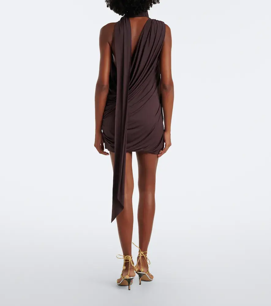 DE LA VALI Bashana draped scarf-detail mini dress | Thumbnail 6