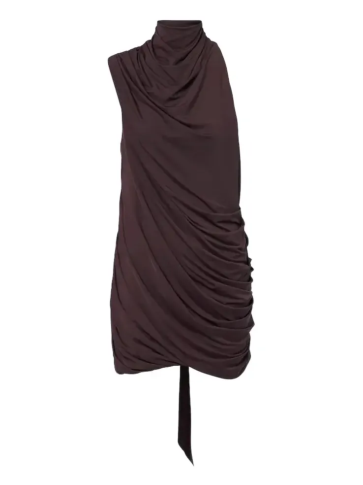 Bashana draped scarf-detail mini dress Bashana draped scarf-detail mini dress