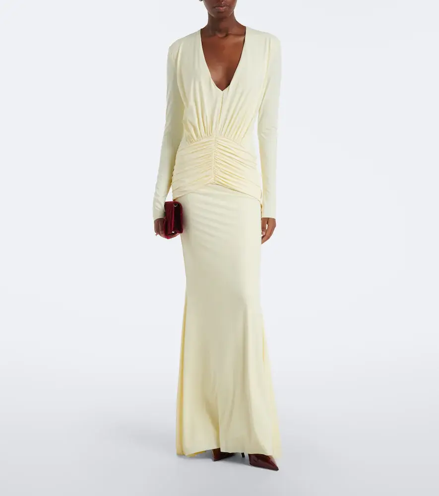 DE LA VALI Cielora ruched maxi dress | Thumbnail 6