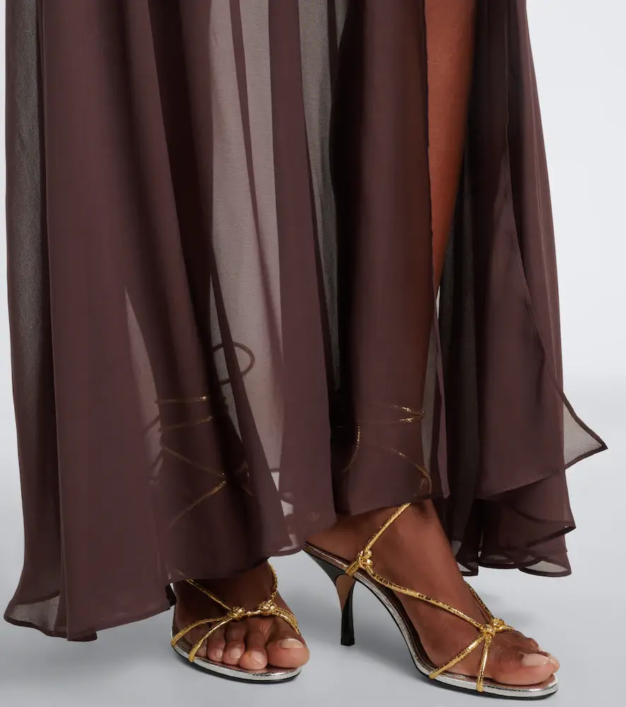 DE LA VALI Amaya gathered chiffon maxi skirt | Thumbnail 4