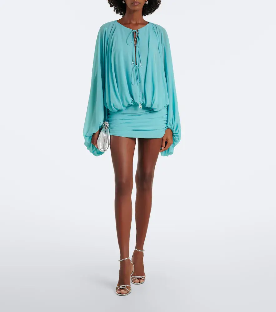 DE LA VALI Eulalia gathered chiffon minidress | Thumbnail 2