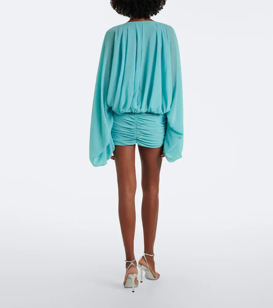 DE LA VALI Eulalia gathered chiffon minidress | Thumbnail 4