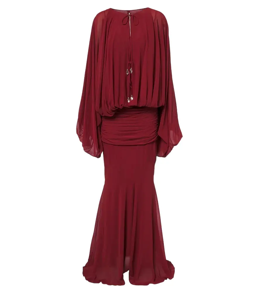 DE LA VALI Eulalia gathered chiffon maxi dress | Image 1 DE LA VALI Eulalia gathered chiffon maxi dress | Image 1