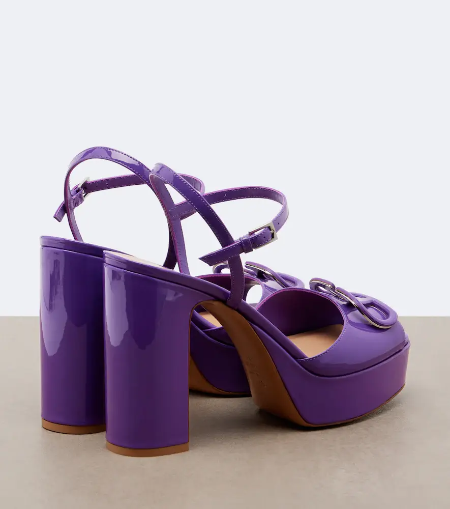 Valentino Garavani VLogo patent leather platform sandals | Thumbnail 2