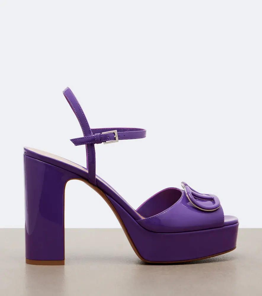 Valentino Garavani VLogo patent leather platform sandals | Thumbnail 4