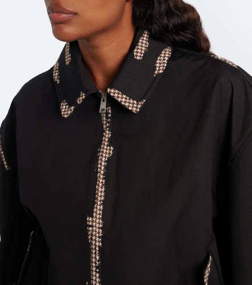 Prada Houndstooth devoré cotton blouson jacket | Thumbnail 2