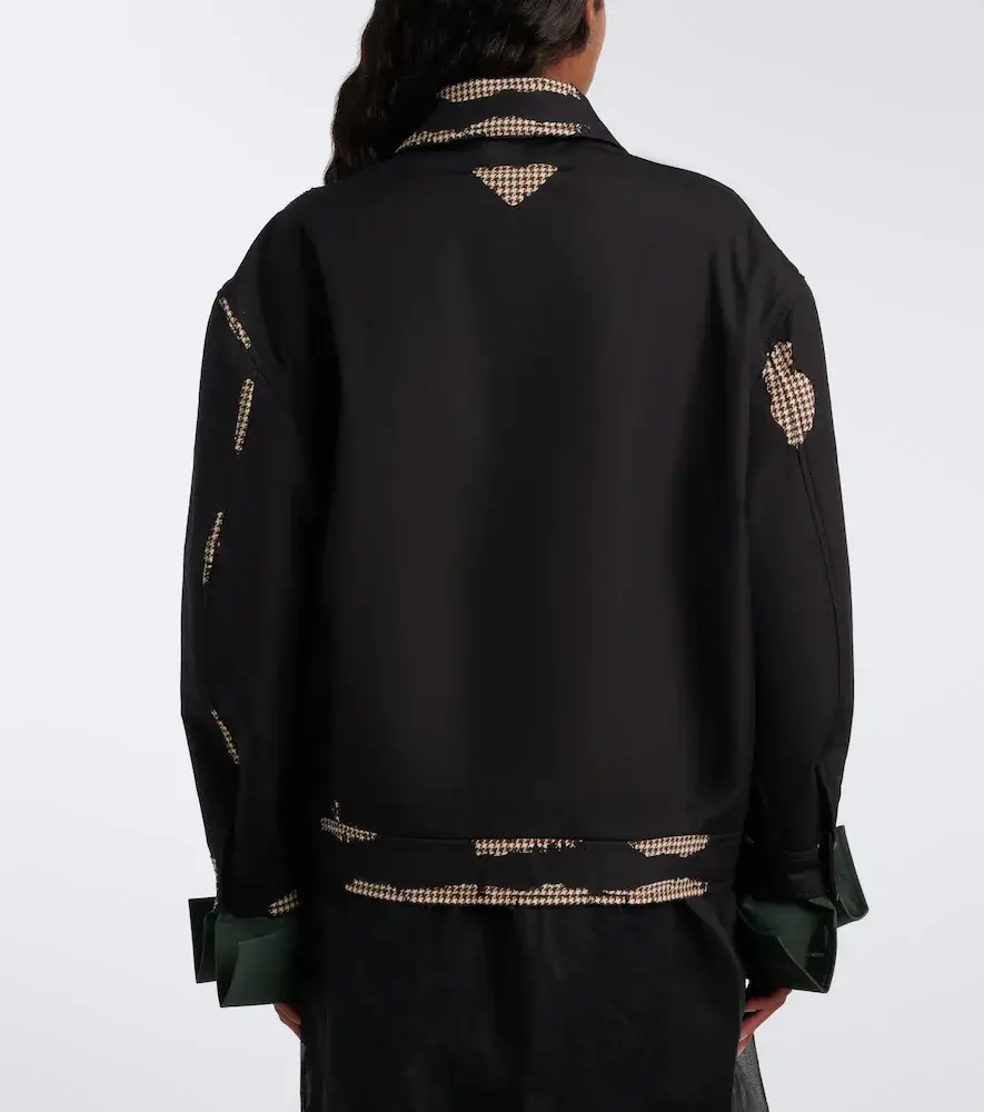 Prada Houndstooth devoré cotton blouson jacket | Thumbnail 4