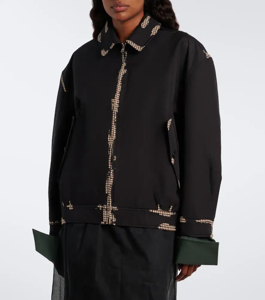 Prada Houndstooth devoré cotton blouson jacket | Thumbnail 5