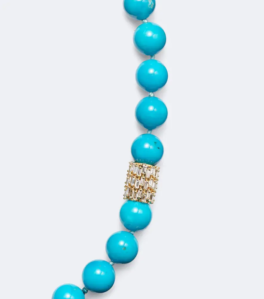 Suzanne Kalan 18kt gold necklace with turquoise and diamonds | Thumbnail 5 Suzanne Kalan 18kt gold necklace with turquoise and diamonds | Thumbnail 5