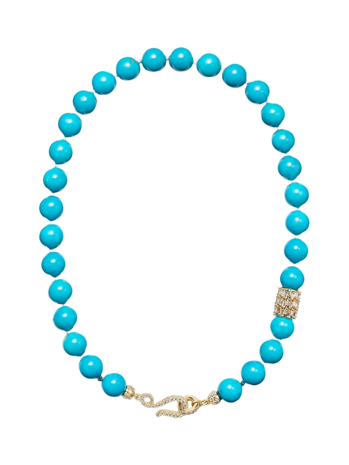 18kt gold necklace with turquoise and diamonds 18kt gold necklace with turquoise and diamonds