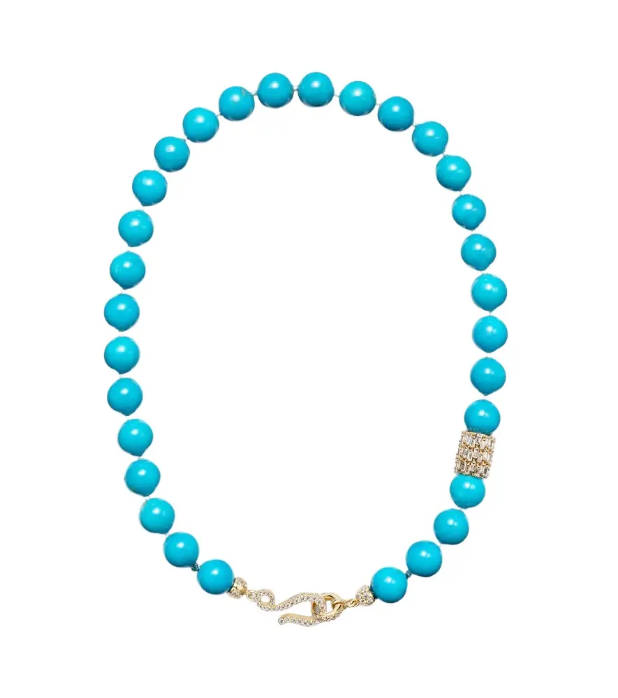 Suzanne Kalan 18kt gold necklace with turquoise and diamonds | Image 1 Suzanne Kalan 18kt gold necklace with turquoise and diamonds | Image 1
