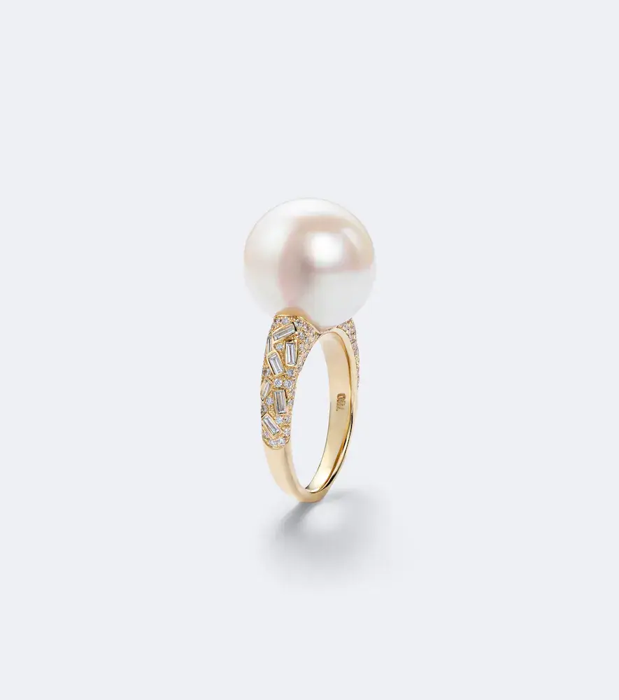 Suzanne Kalan 18kt gold ring with pearl and diamonds | Thumbnail 4 Suzanne Kalan 18kt gold ring with pearl and diamonds | Thumbnail 4