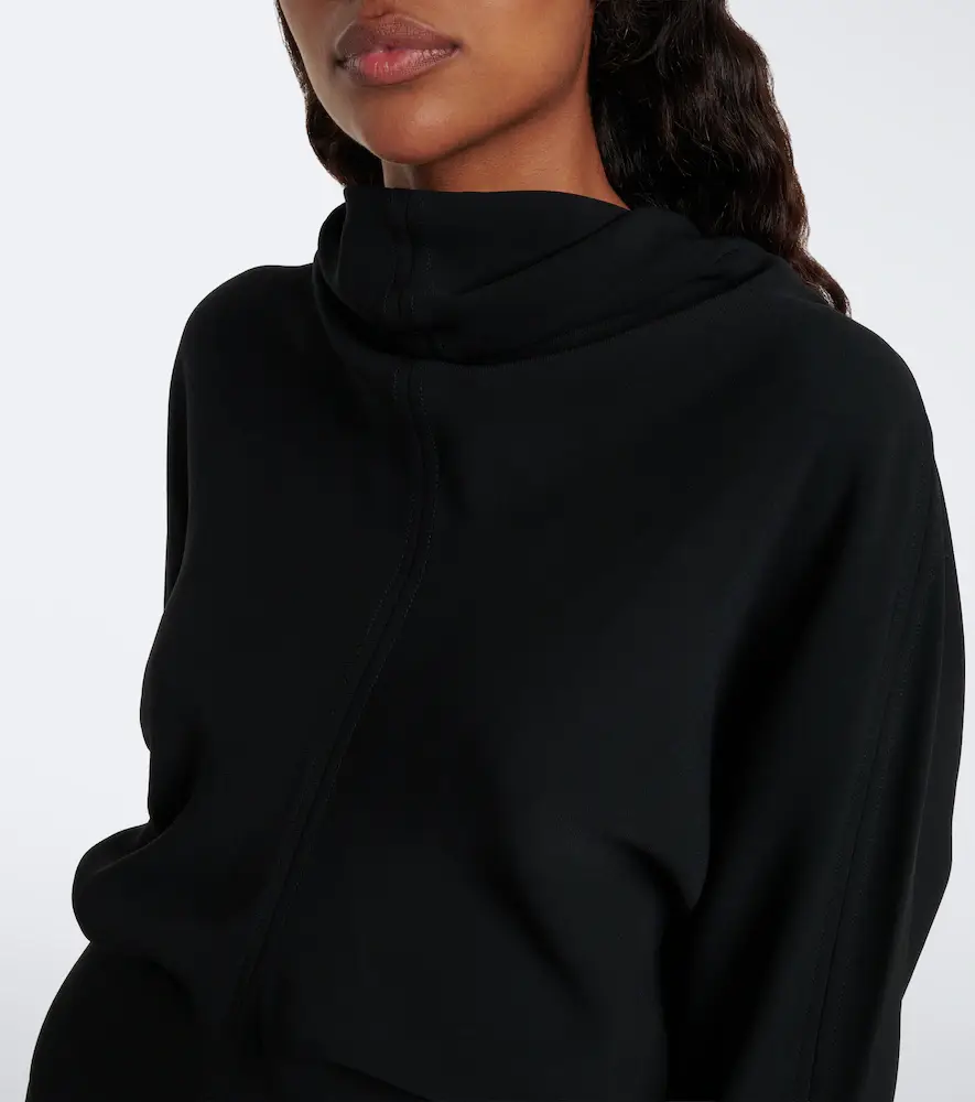 TOTEME Draped turtleneck cady midi dress | Thumbnail 3 TOTEME Draped turtleneck cady midi dress | Thumbnail 3