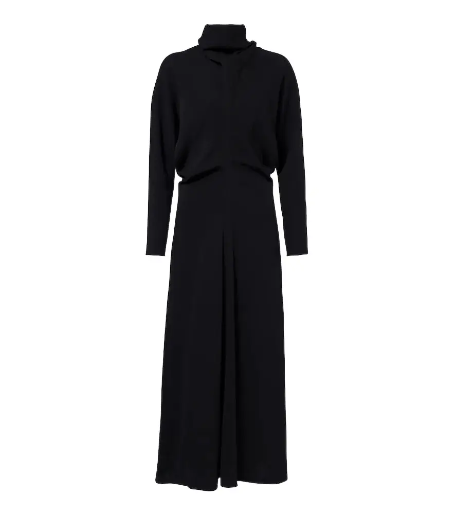 TOTEME Draped turtleneck cady midi dress | Image 1 TOTEME Draped turtleneck cady midi dress | Image 1
