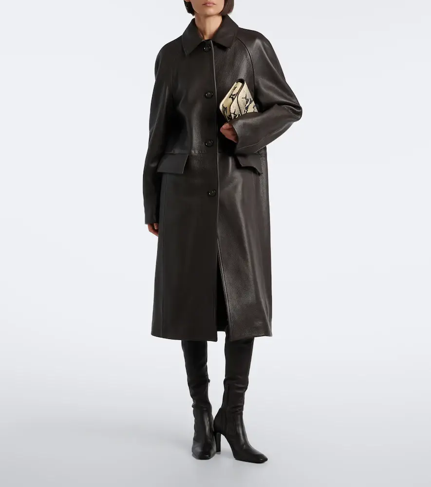 TOTEME Raglan leather coat | Thumbnail 4 TOTEME Raglan leather coat | Thumbnail 4