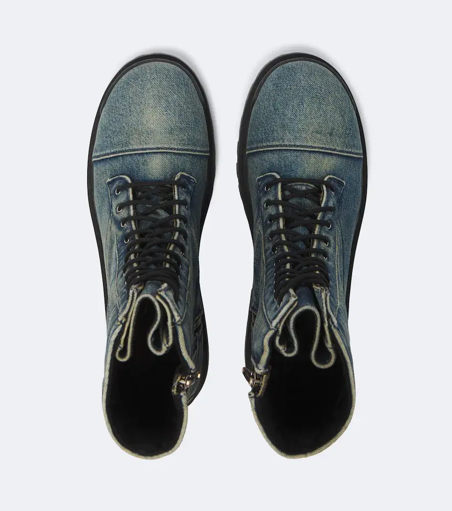 Balenciaga Combat Strike denim lace-up boots | Thumbnail 3