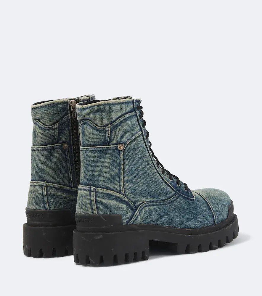 Balenciaga Combat Strike denim lace-up boots | Thumbnail 5