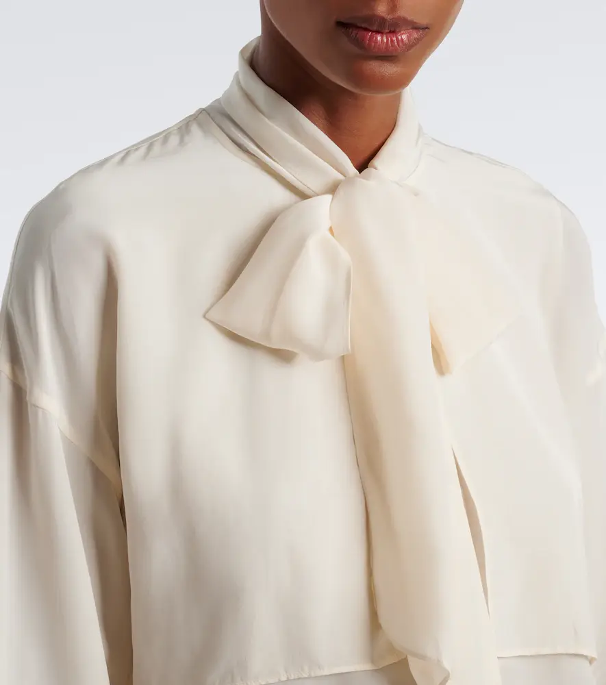 Veronica Beard Darlis tie-neck crêpe de chine blouse | Thumbnail 7 Veronica Beard Darlis tie-neck crêpe de chine blouse | Thumbnail 7