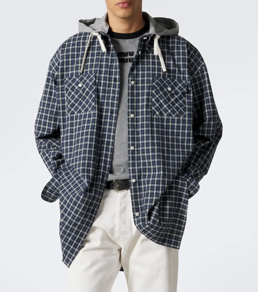 Miu Miu Checked cotton flannel overshirt | Thumbnail 4 Miu Miu Checked cotton flannel overshirt | Thumbnail 4