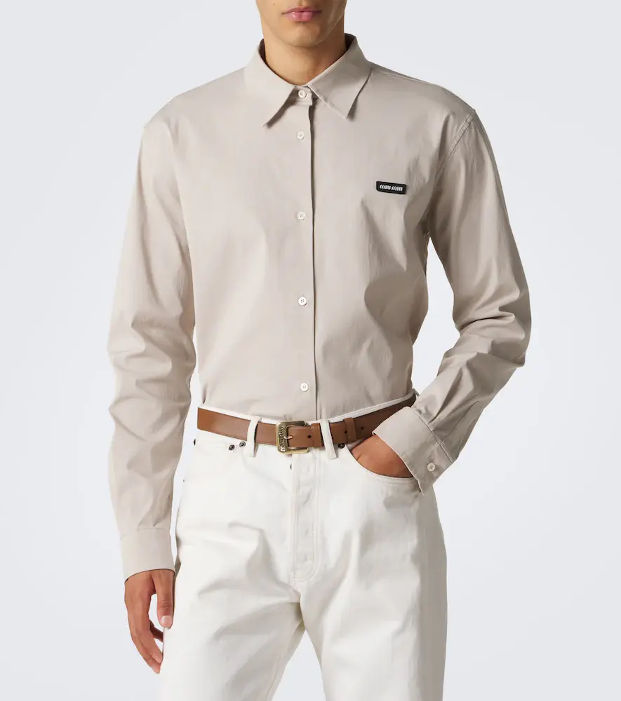 Miu Miu Cotton-blend poplin shirt | Thumbnail 3 Miu Miu Cotton-blend poplin shirt | Thumbnail 3