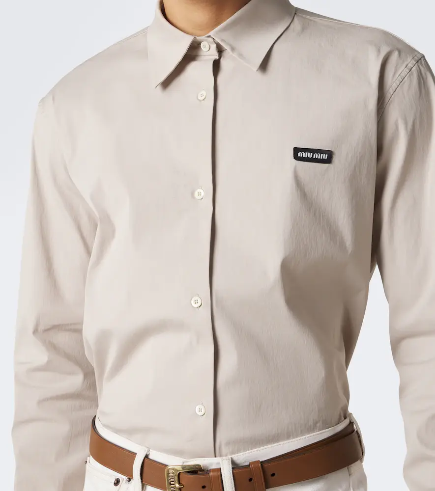 Miu Miu Cotton-blend poplin shirt | Thumbnail 5 Miu Miu Cotton-blend poplin shirt | Thumbnail 5