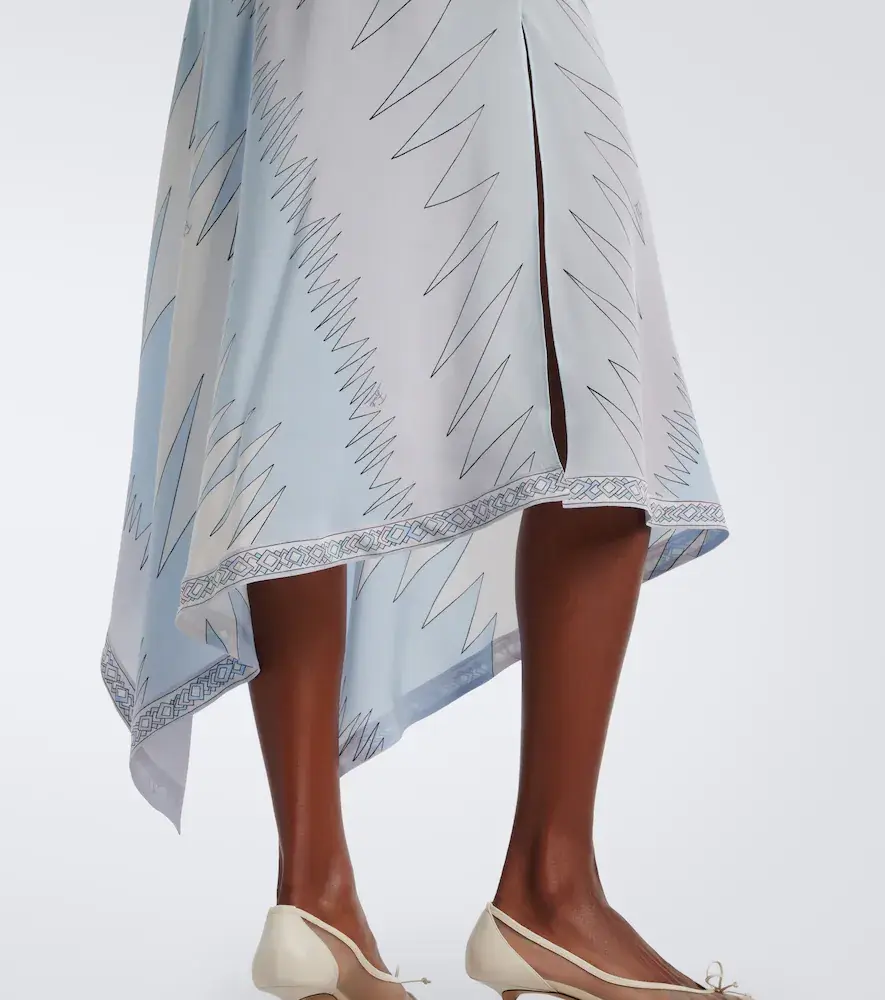 PUCCI Labirinto asymmetric silk crêpe de chine midi dress | Thumbnail 2