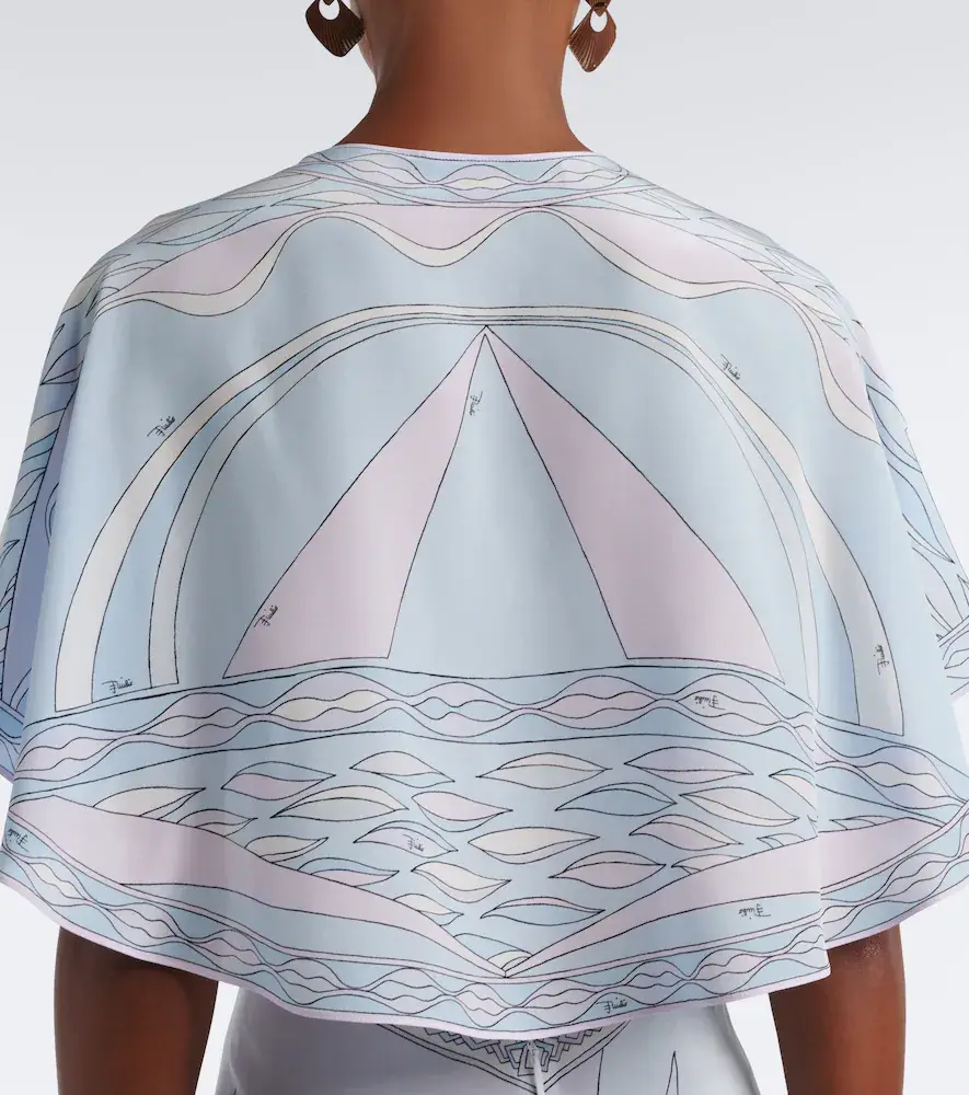 PUCCI Labirinto asymmetric silk crêpe de chine midi dress | Thumbnail 4