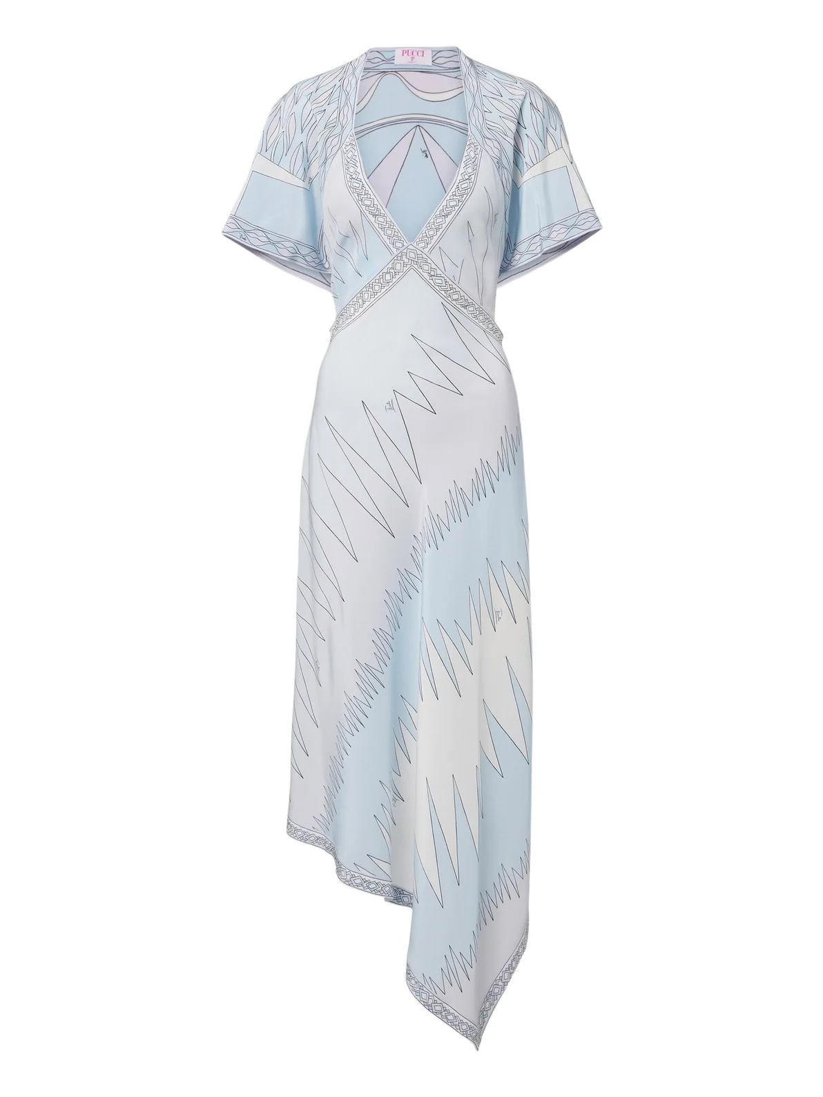 Labirinto asymmetric silk crêpe de chine midi dress Labirinto asymmetric silk crêpe de chine midi dress