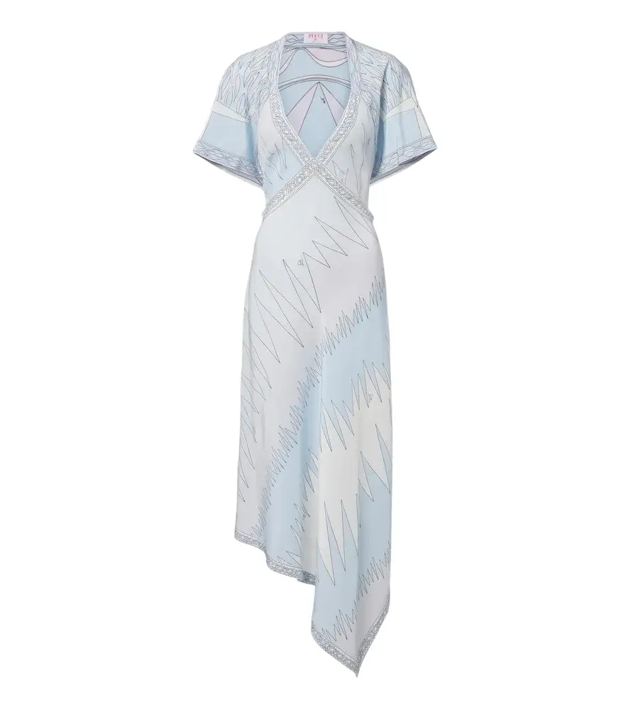 PUCCI Labirinto asymmetric silk crêpe de chine midi dress | Image 1 PUCCI Labirinto asymmetric silk crêpe de chine midi dress | Image 1