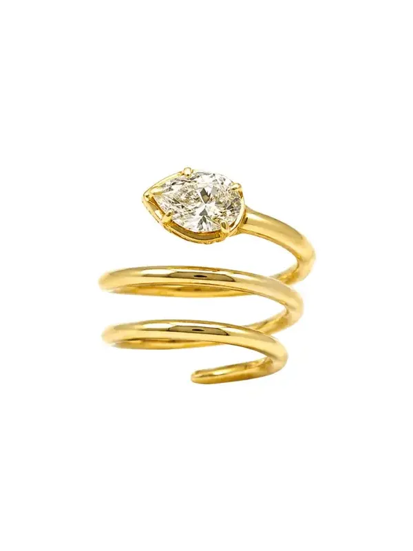 0.81ct Diamond 18K Gold Spiral Ring