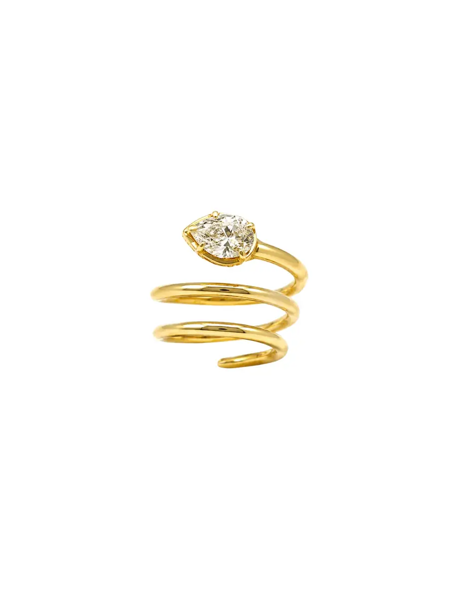 Wish Fine Jewelry 0.81ct Diamond 18K Gold Spiral Ring