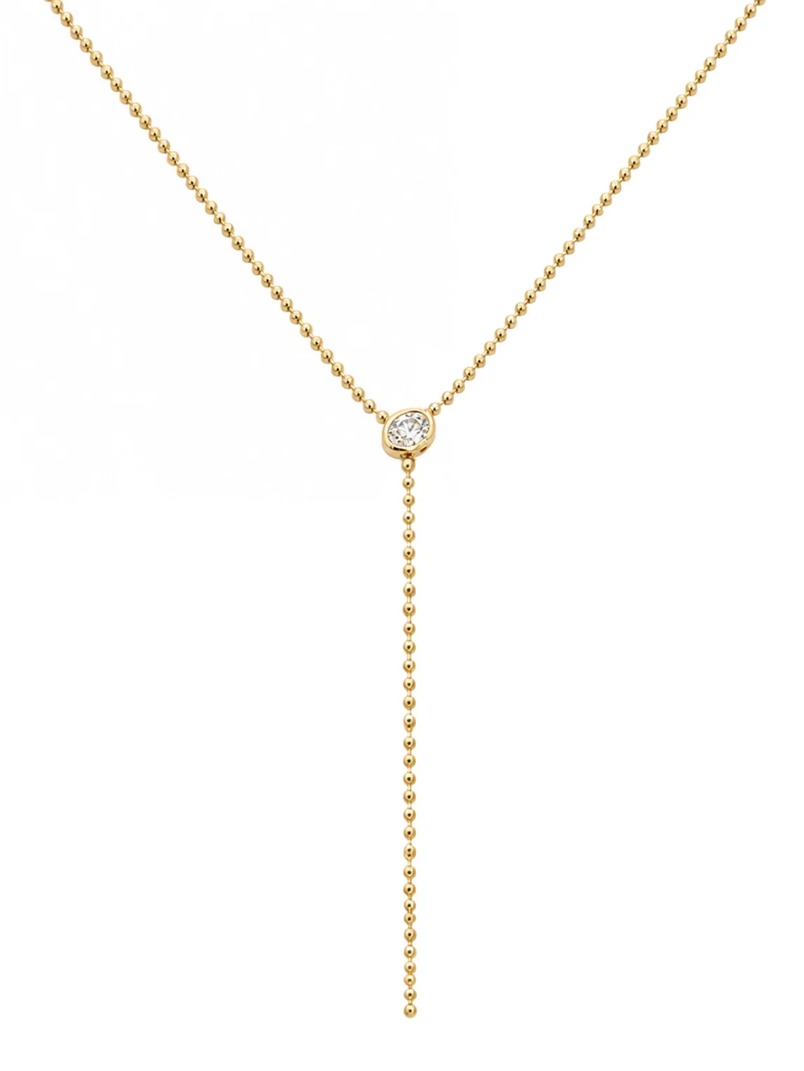 Wish Fine Jewelry 0.90ct Diamond 18K Gold Lariat Necklace