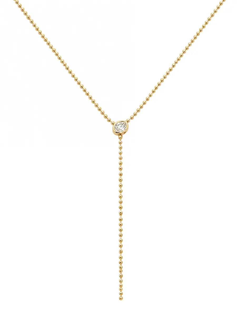 Wish Fine Jewelry 0.90ct Diamond 18K Gold Lariat Necklace