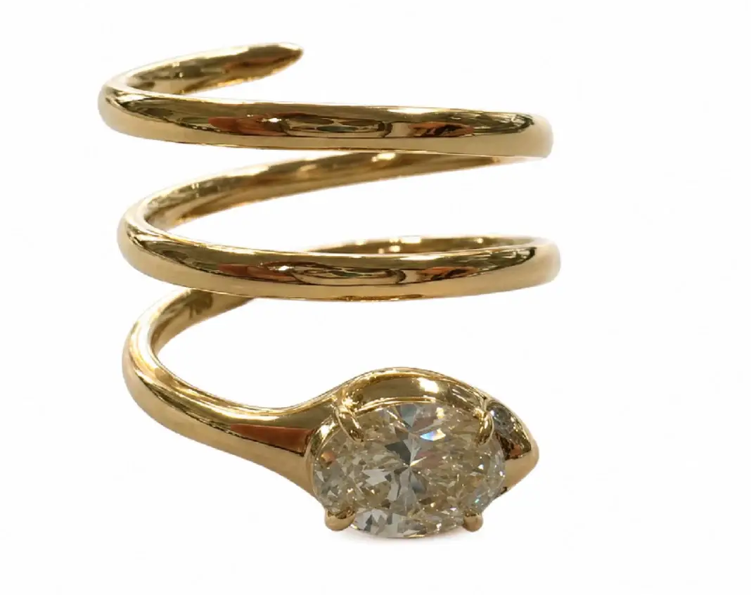 Wish Fine Jewelry 0.90ct Diamond 18K Gold Spiral Ring | Thumbnail 3