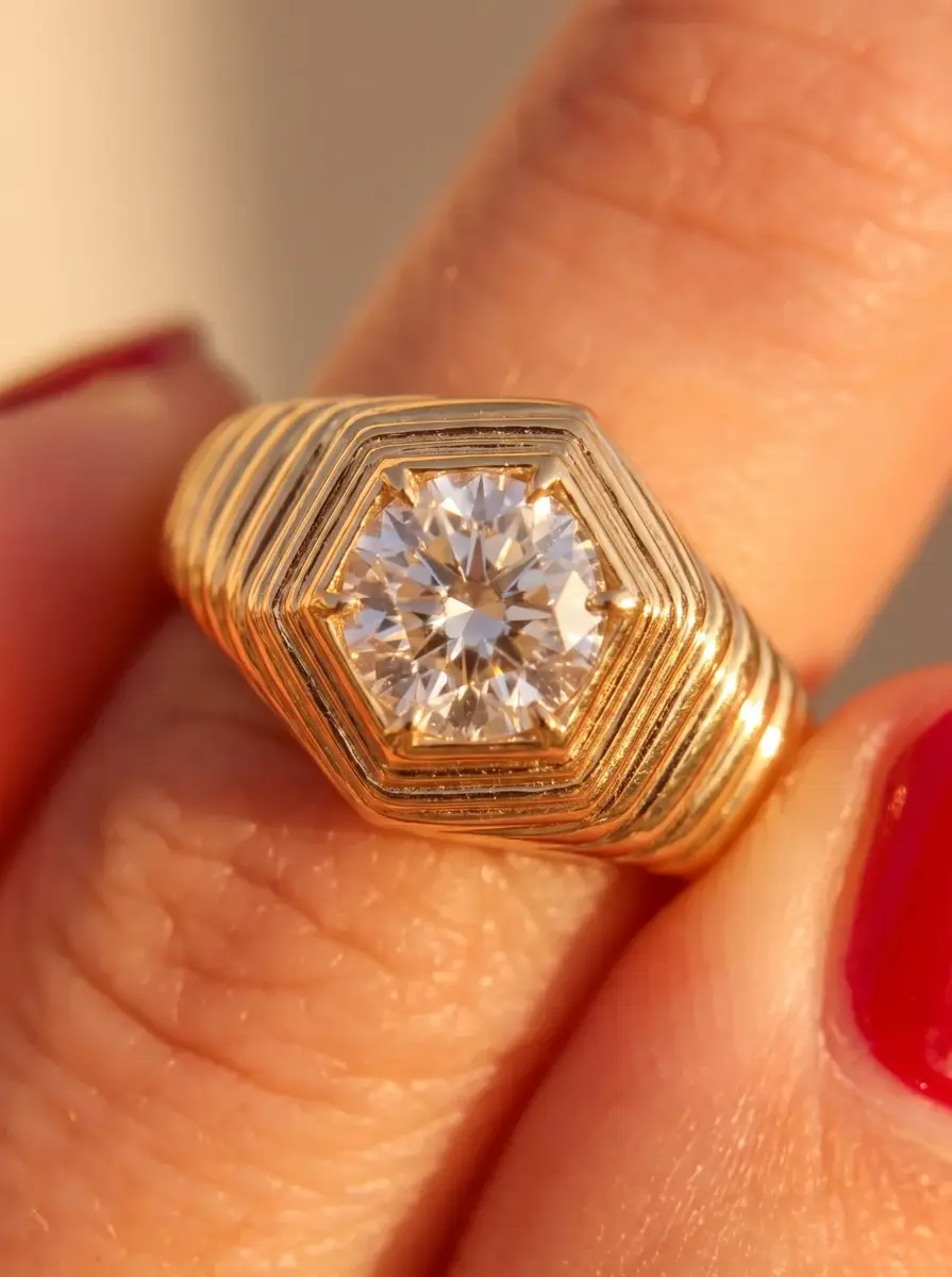 Wish Fine Jewelry 1.02ct Diamond 18K Gold Italy Ring | Thumbnail 3