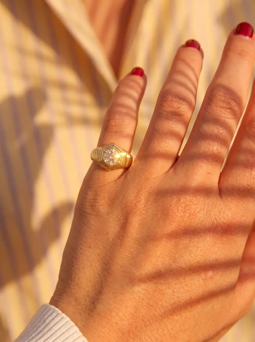 Wish Fine Jewelry 1.02ct Diamond 18K Gold Italy Ring | Thumbnail 4