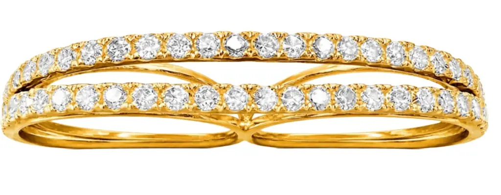 Wish Fine Jewelry 1.55ct Diamond 18K Gold Double Ring | Image 1 Wish Fine Jewelry 1.55ct Diamond 18K Gold Double Ring | Image 1