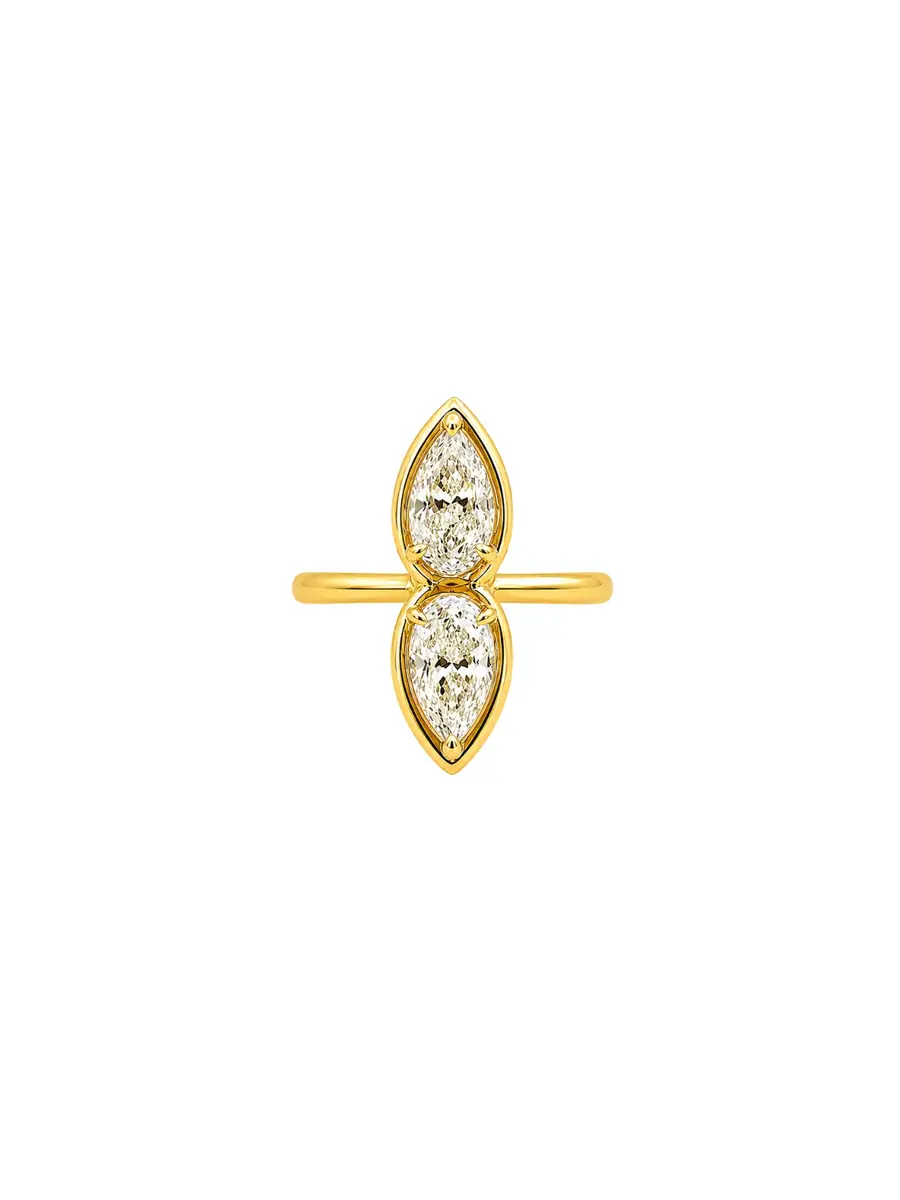 Wish Fine Jewelry 2.18ct Diamond 18K Gold Two Stones Ring | Image 1 Wish Fine Jewelry 2.18ct Diamond 18K Gold Two Stones Ring | Image 1