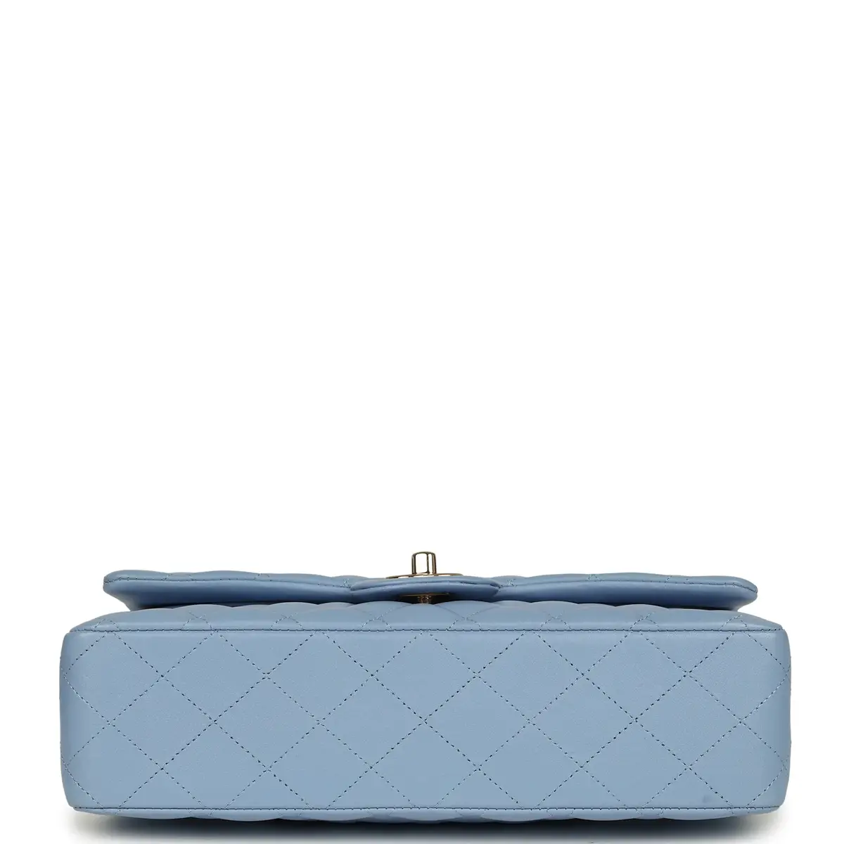 Chanel Chanel Medium Classic Double Flap Bag Light Blue Lambskin Light Gold Hardware | Thumbnail 6
