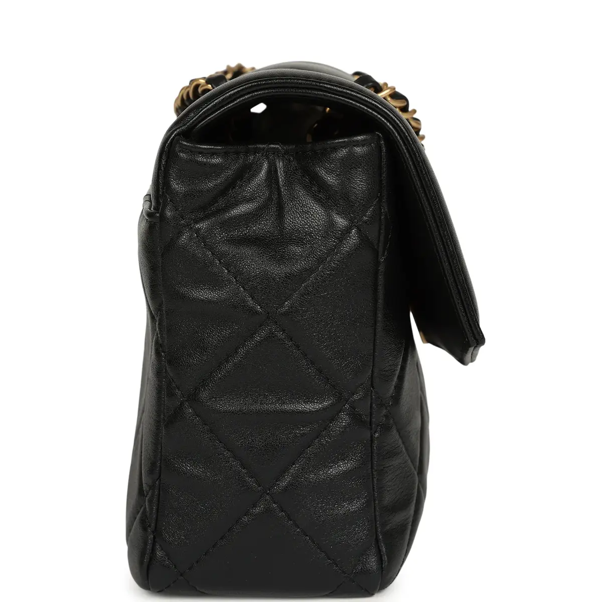 Chanel Chanel Medium Flap Bag Black Shiny Lambskin Antique Gold Hardware | Thumbnail 3 Chanel Chanel Medium Flap Bag Black Shiny Lambskin Antique Gold Hardware | Thumbnail 3