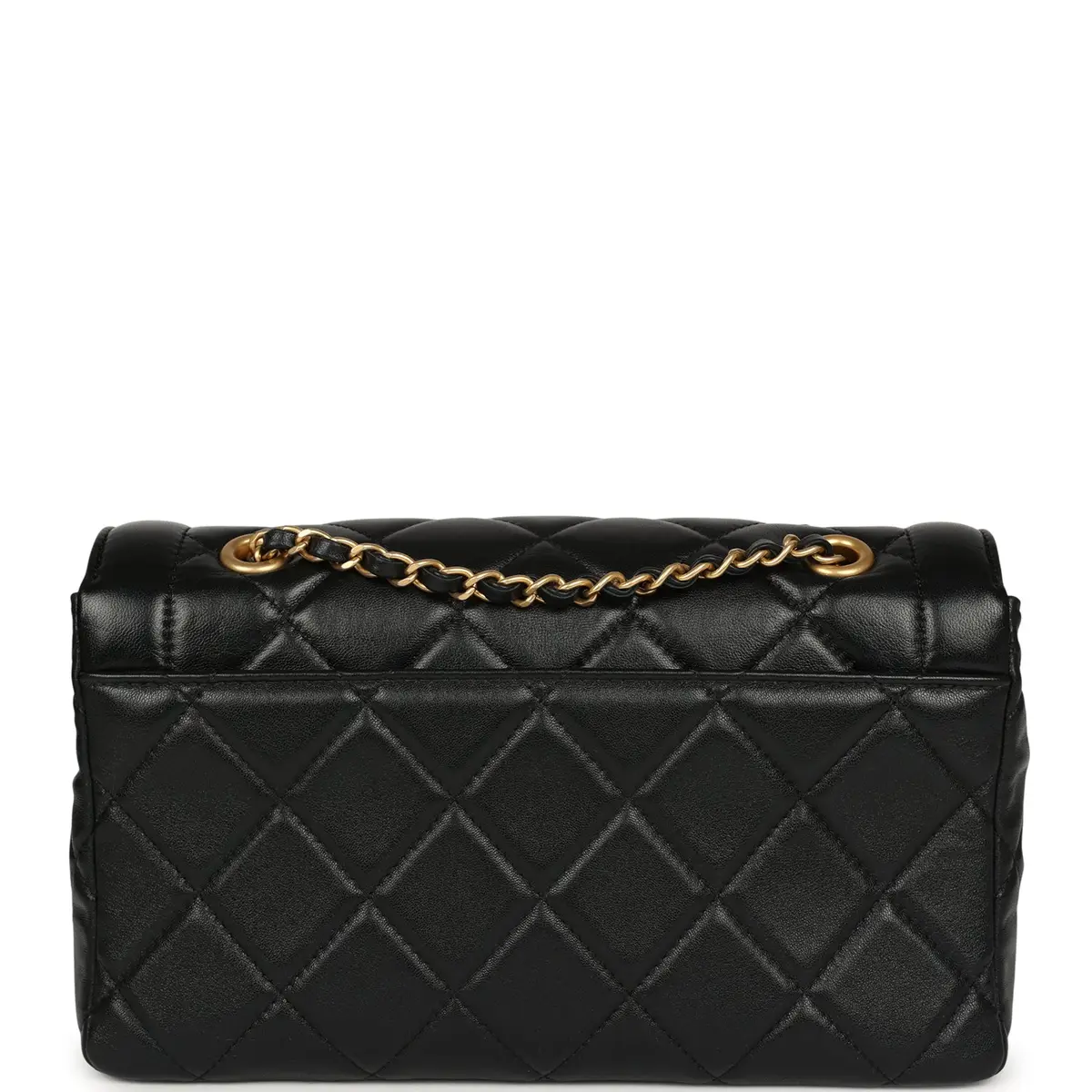 Chanel Chanel Medium Flap Bag Black Shiny Lambskin Antique Gold Hardware | Thumbnail 4 Chanel Chanel Medium Flap Bag Black Shiny Lambskin Antique Gold Hardware | Thumbnail 4