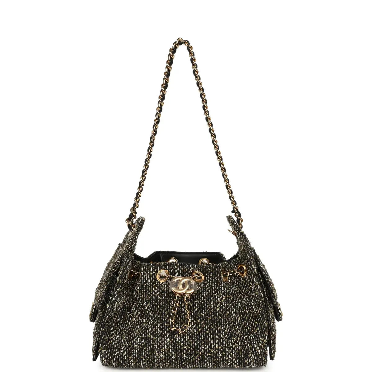 Chanel Chanel Mini 25 Hobo Bag Black, White, Gold Tweed Boucle Gold Hardware | Thumbnail 7